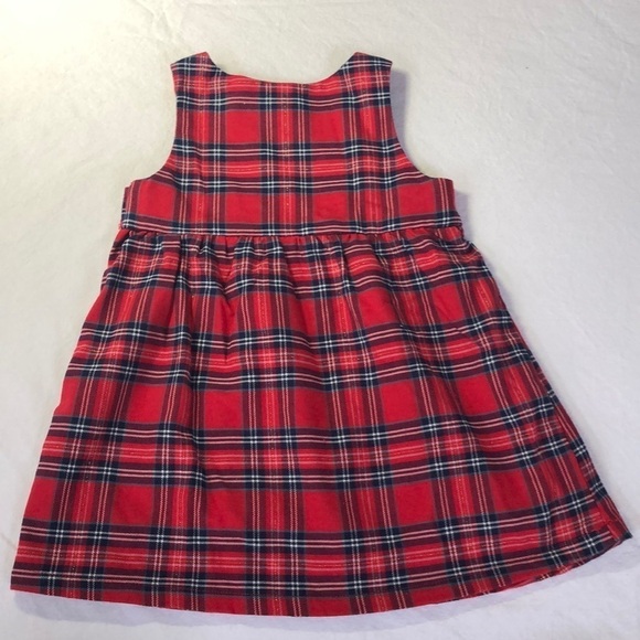 H&M Plaid Sleeveless Dress Red Blue White Gold Size 18-24 months - Picture 5 of 7